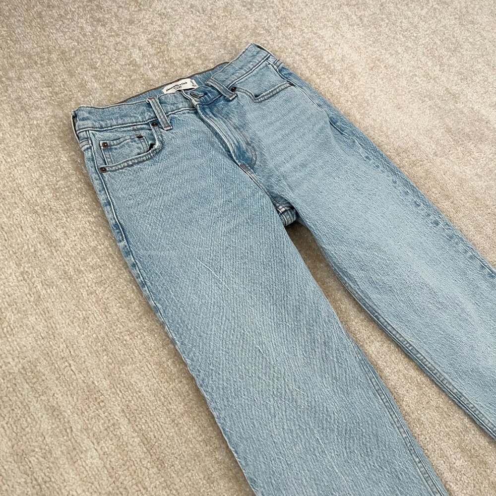 Abercrombie & Fitch Low Rise Baggy Blue Jeans 25/0 Short - Picture 3 of 10